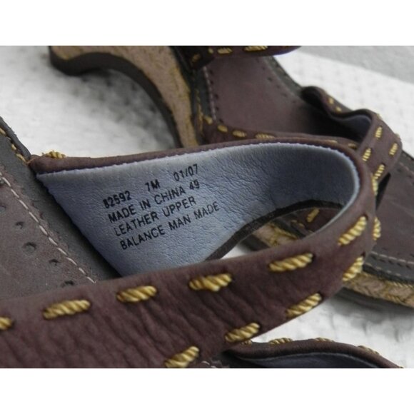 Indigo by Clarks Brown Leather Wedge Espadrille Jute Heel Women's Size 7 - Picture 6 of 11